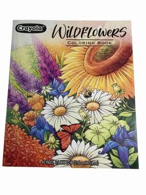 Crayola Wildflowers Coloring Book (40 Pages) Premium Adult Coloring Pages NEW